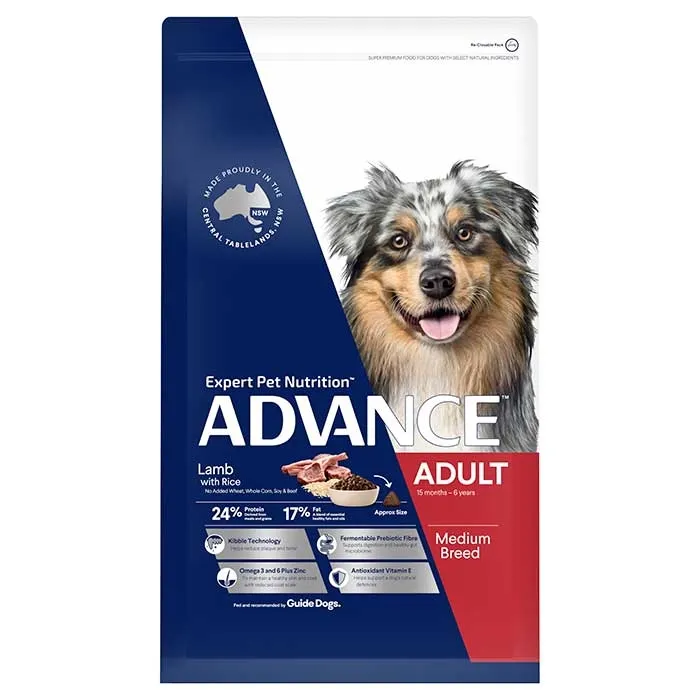ADULT MEDIUM BREED DRY DOG FOOD LAMB WITH RICE 3KG Image