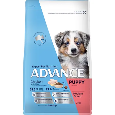 PUPPY MEDIUM BREED DRY DOG FOOD CHICKEN WITH RICE 3KG Image