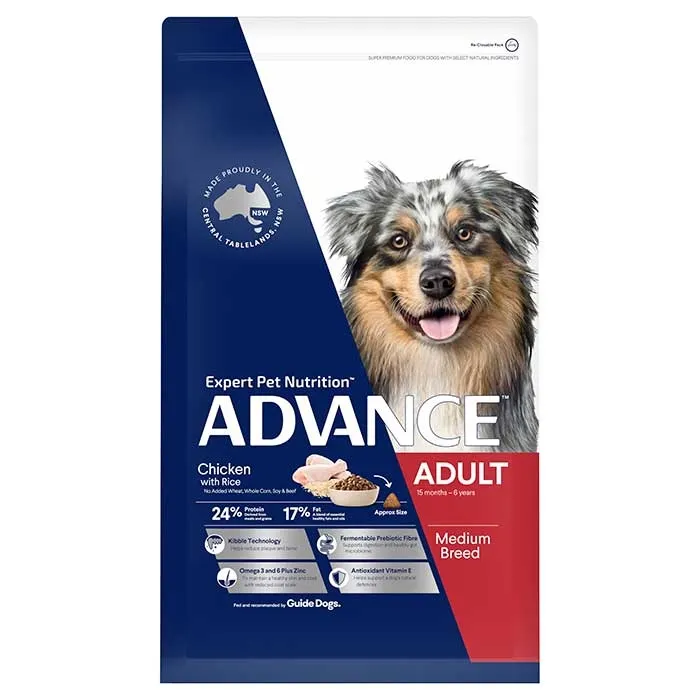ADULT MEDIUM BREED DRY DOG FOOD CHICKEN WITH RICE 3KG Image