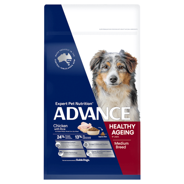 HEALTHY AGEING MEDIUM ADULT DRY DOG FOOD CHICKEN WITH RICE 3KG Image