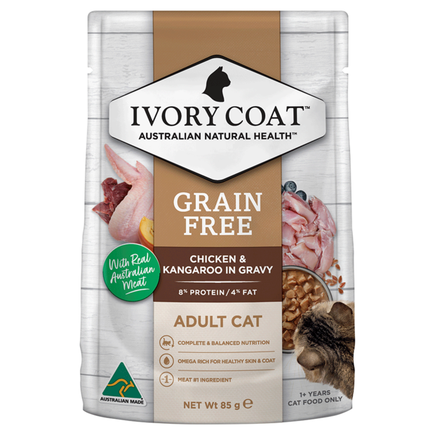GRAIN FREE WET CAT FOOD ADULT CHICKEN KANGAROO GRAVY 12 X 85G Image
