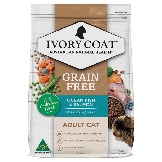 GRAIN FREE DRY CAT FOOD ADULT OCEAN FISH AND SALMON 2KG Image