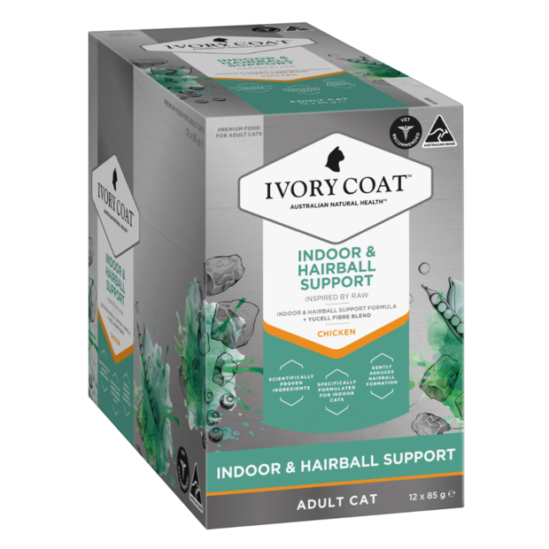 INSPIRED BY RAW ADULT INDOOR AND HAIRBALL WET CAT FOOD 12 X 85G Image