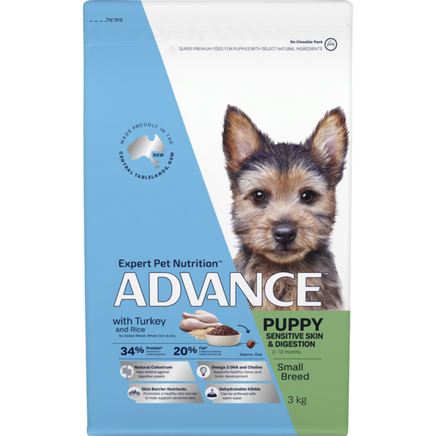 PUPPY SMALL BREED TURKEY AND RICE DRY DOG FOOD 3KG Image