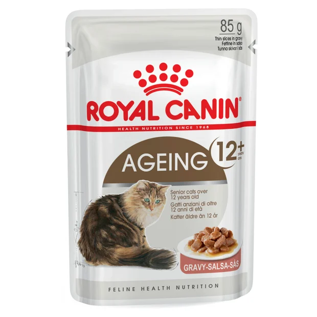 AGEING 12 PLUS GRAVY SENIOR WET CAT FOOD POUCHES 12 X 85G Image
