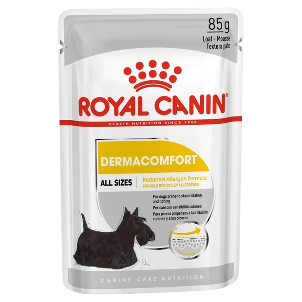 DERMACOMFORT LOAF ADULT WET DOG FOOD POUCHES 12 X 85G Image