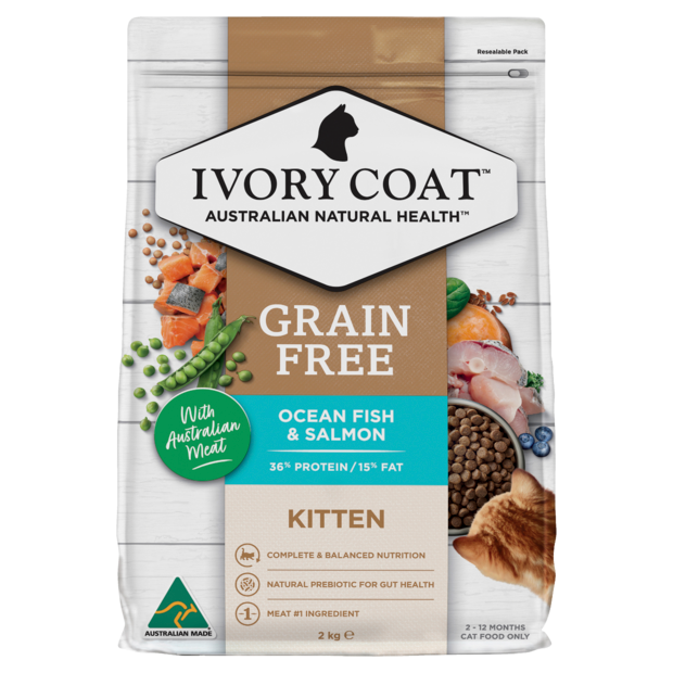 GRAIN FREE KITTEN OCEAN FISH AND SALMON DRY CAT FOOD 2KG Image