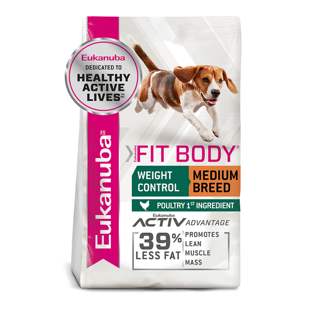 ADULT FIT BODY WEIGHT CONTROL MEDIUM BREED DRY DOG FOOD 3KG Image