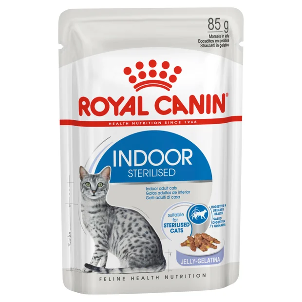INDOOR ADULT JELLY WET CAT FOOD POUCHES 12 X 85G Image