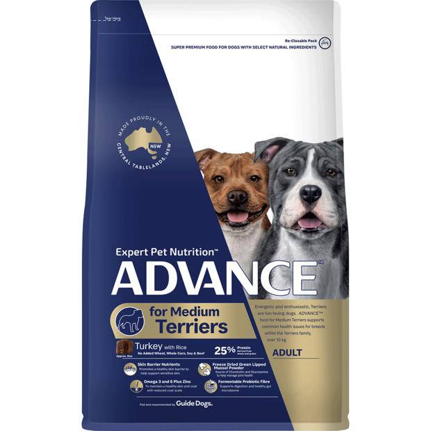 MEDIUM TERRIERS ADULT DRY DOG FOOD TURKEY WITH RICE 2.5KG Image