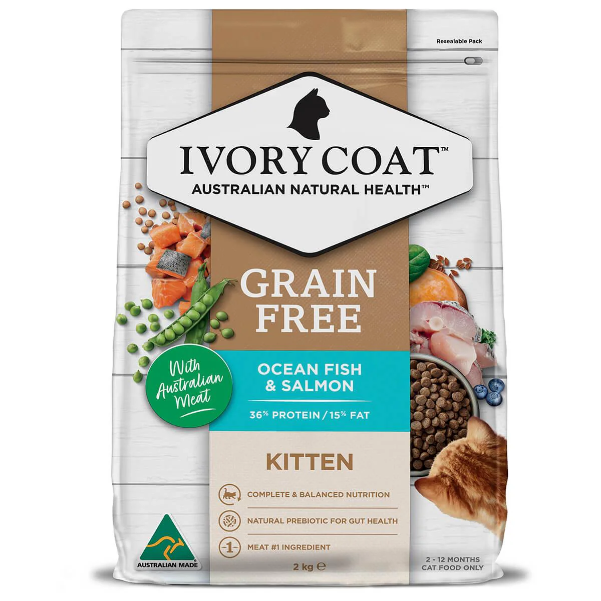 GRAIN FREE DRY KITTEN FOOD OCEAN FISH & SALMON 2KG Image
