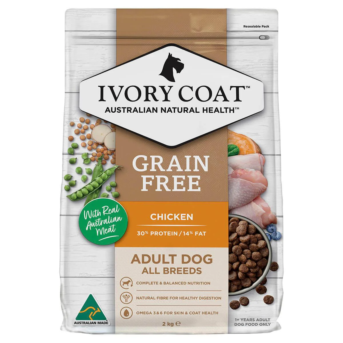 GRAIN FREE ADULT CHICKEN DRY DOG FOOD 2KG Image