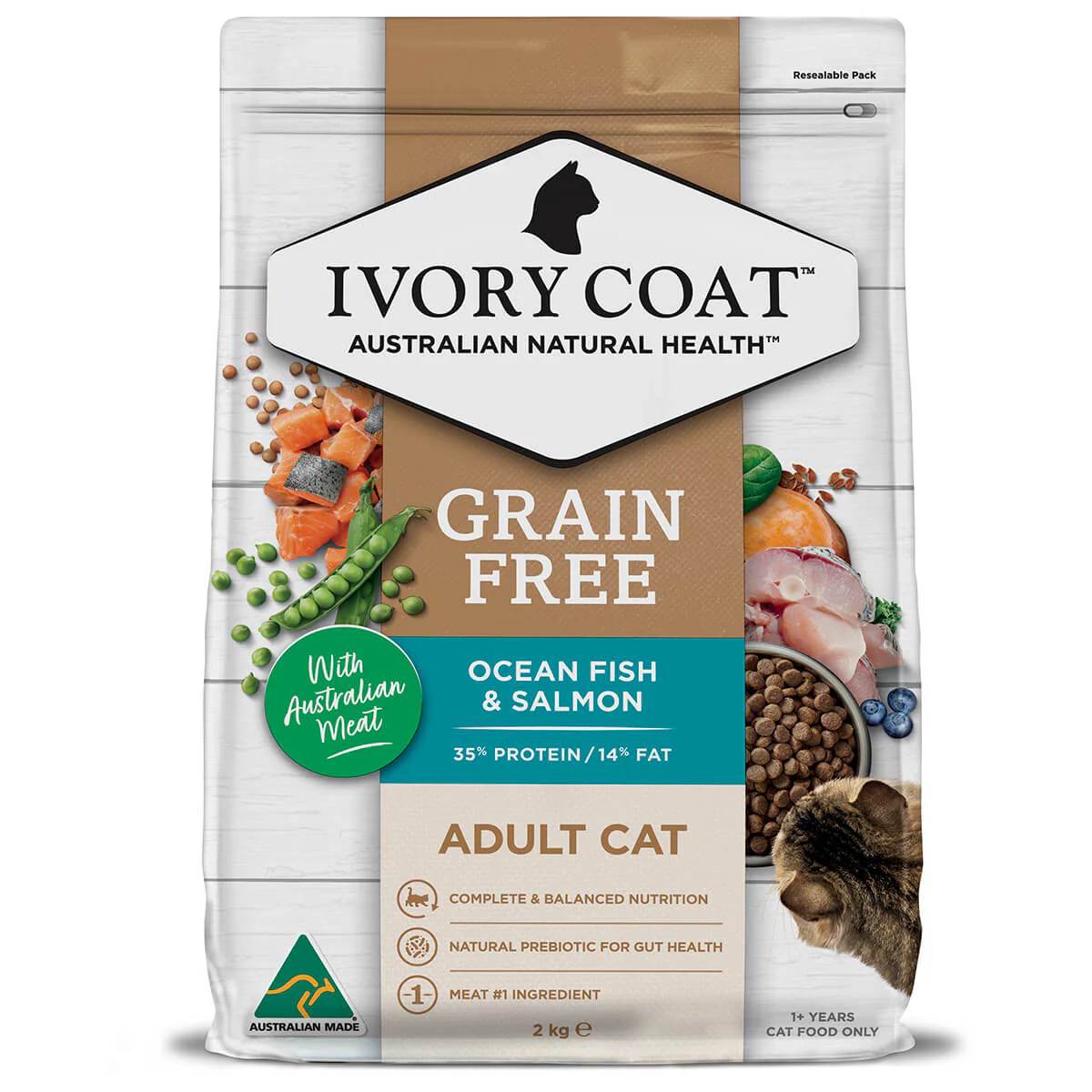 GRAIN FREE ADULT OCEAN FISH & SALMON DRY CAT FOOD 2KG Image