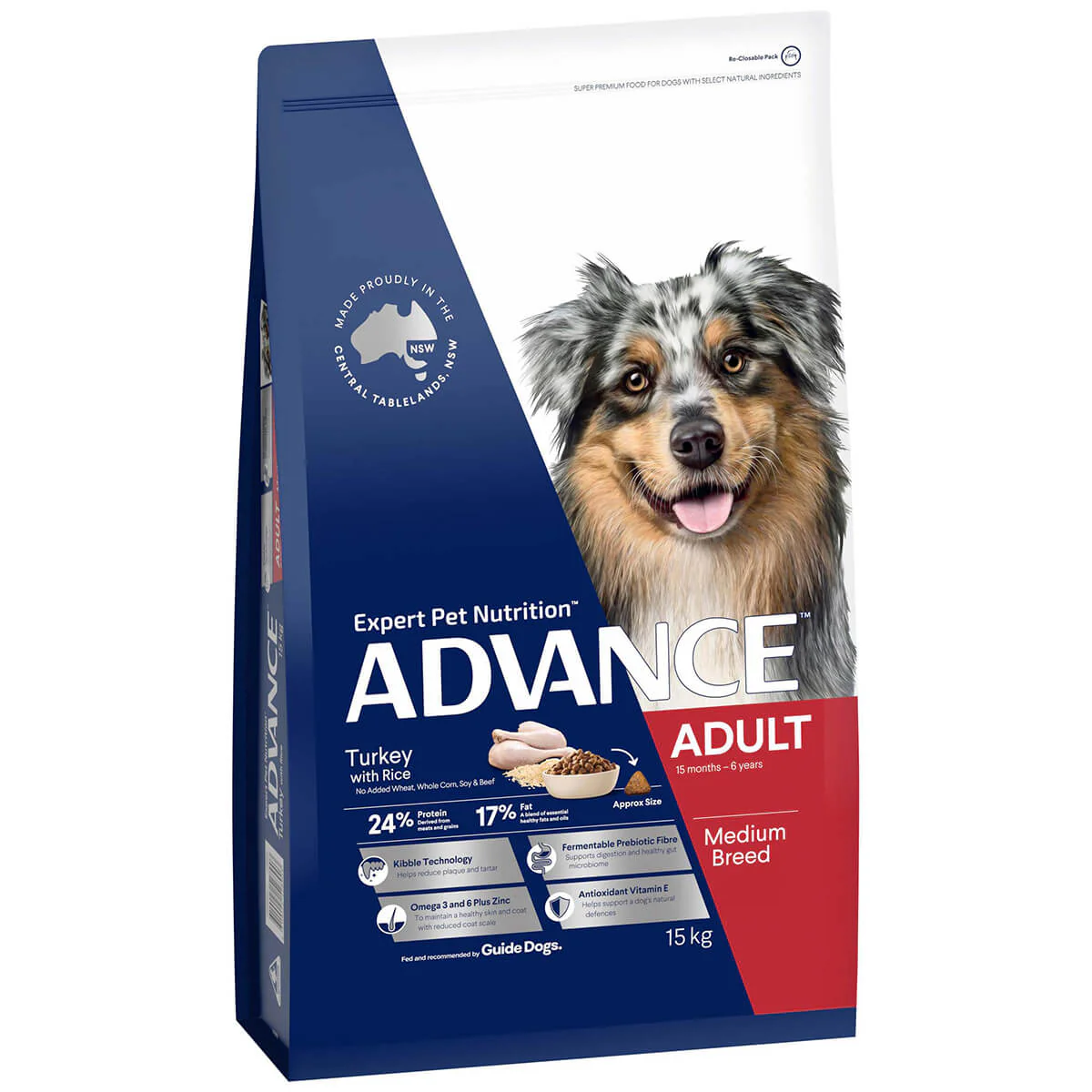 ADULT MEDIUM BREED TURKEY AND RICE DRY DOG FOOD 3KG Image