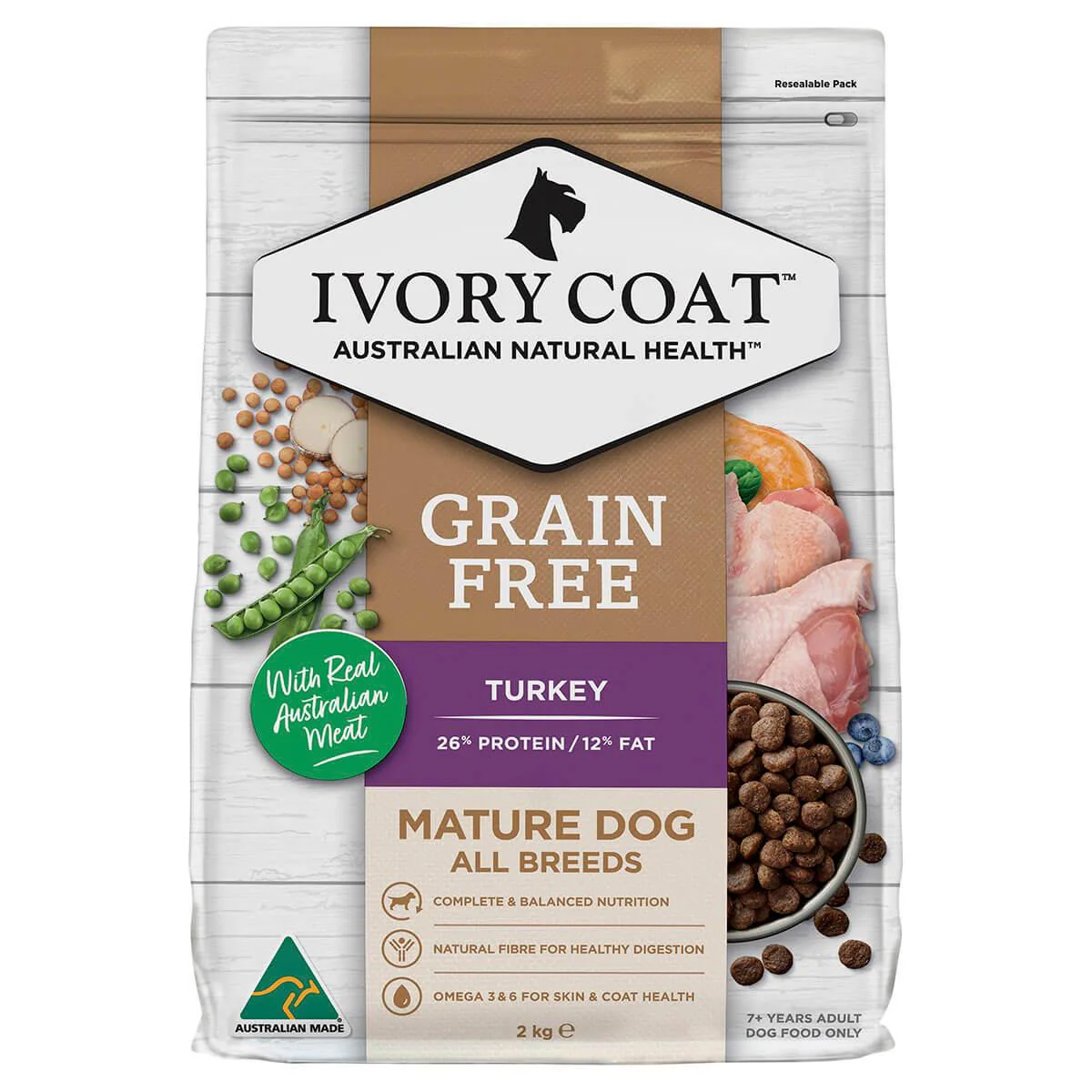 GRAIN FREE FAT REDUCED SENIOR TURKEY DRY DOG FOOD 2KG Image